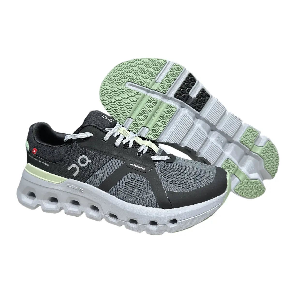On Cloudrunner 2  Men's Dark Gray-Lima Green